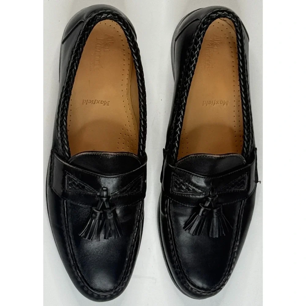 Allen Edmonds Men Handmade Maxfield Black Tassle Leather Slip On Shoes Size 11 B